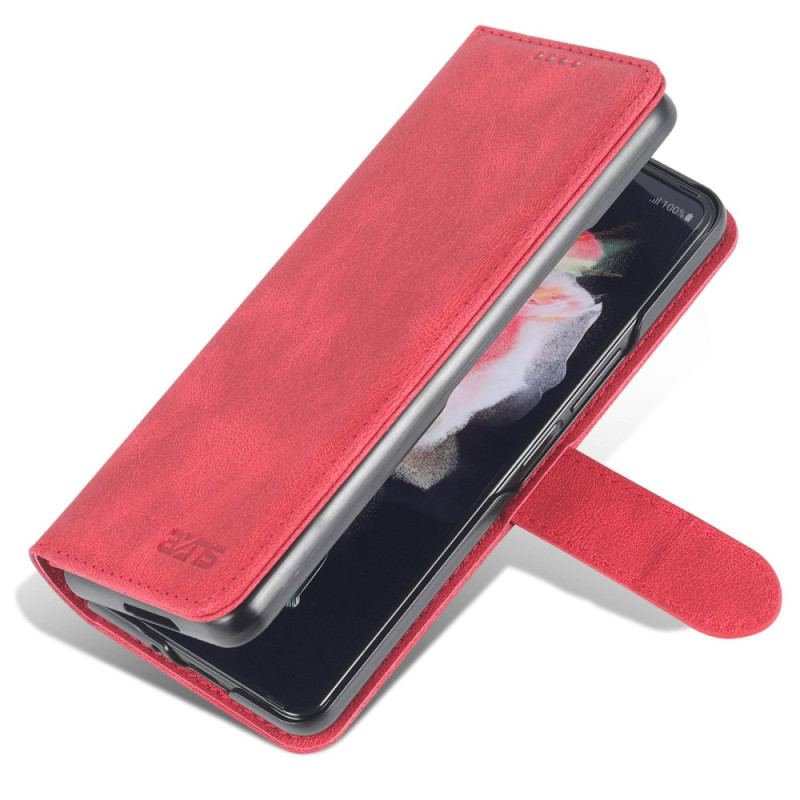 Capa Flip Para Samsung Galaxy Z Fold 4 Capa Tipo Carteira Carteira De Costura Azns