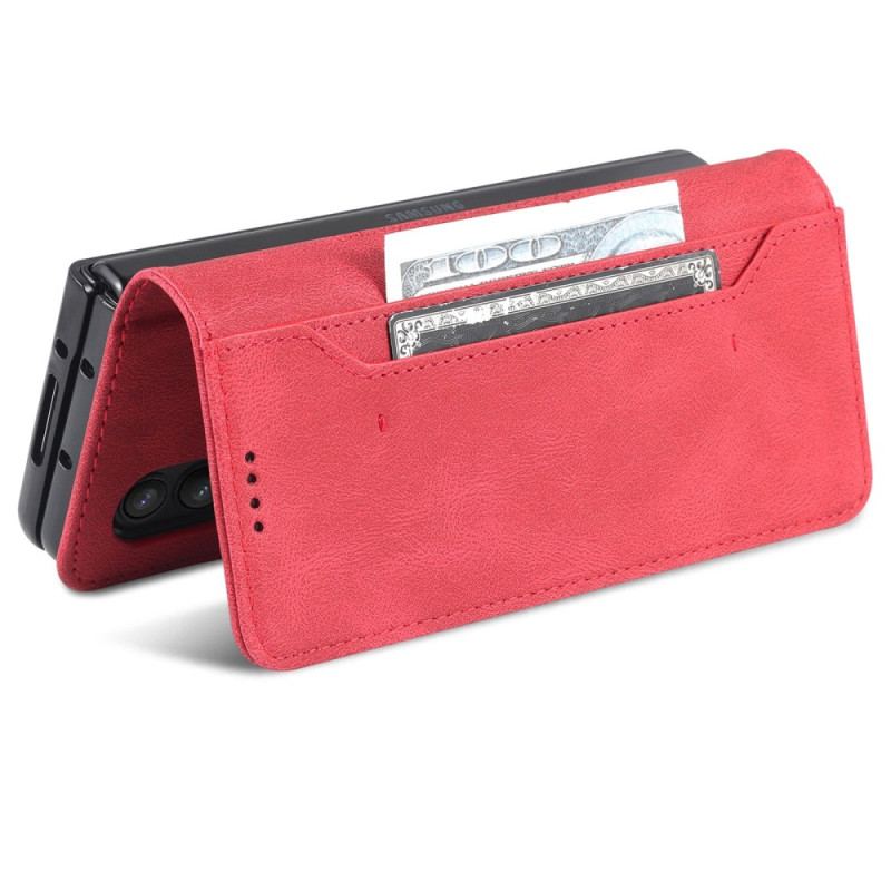 Capa Flip Para Samsung Galaxy Z Fold 4 Capa Tipo Carteira Carteira De Costura Azns