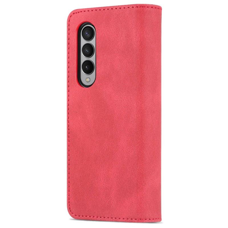 Capa Flip Para Samsung Galaxy Z Fold 4 Capa Tipo Carteira Carteira De Costura Azns