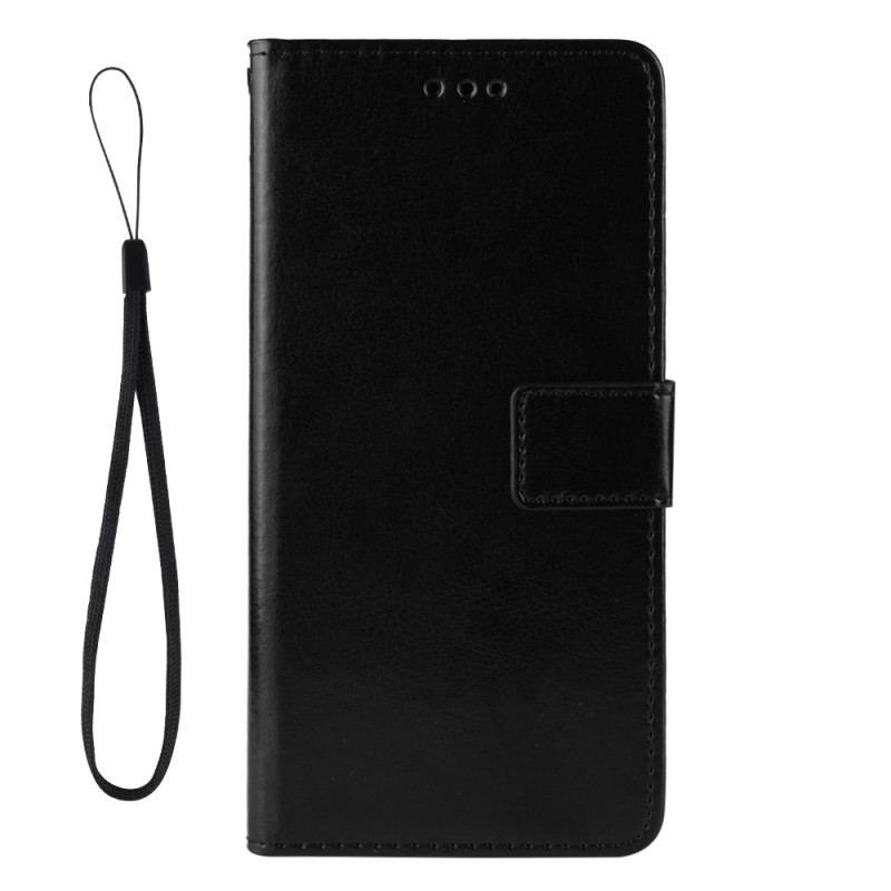 Capa Folio Para Samsung Galaxy Z Fold 4 De Cordão Clássico Couro Sintético Liso Com Tiras