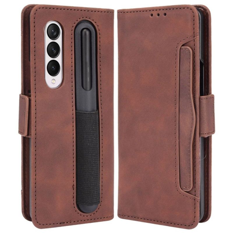 Capa Folio Para Samsung Galaxy Z Fold 4 Espião Com Armazenamento De Caneta