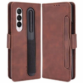 Capa Folio Para Samsung Galaxy Z Fold 4 Espião Com Armazenamento De Caneta