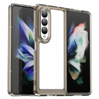 Capa Para Samsung Galaxy Z Fold 4 Bordas Coloridas Transparentes