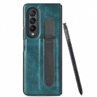 Capa Para Samsung Galaxy Z Fold 4 Caneta De Couro Falso