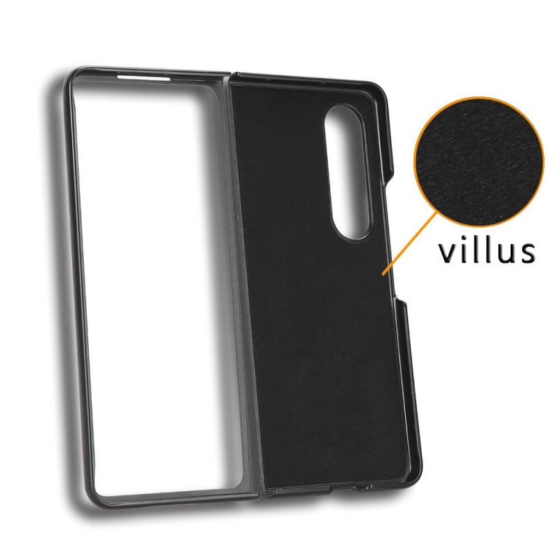 Capa Para Samsung Galaxy Z Fold 4 Caneta Retrô De Couro Falso