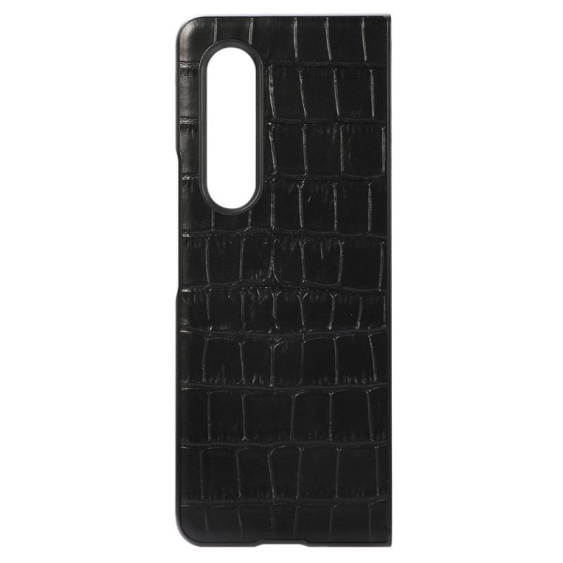 Capa Para Samsung Galaxy Z Fold 4 Couro De Crocodilo Genuíno