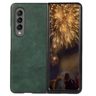 Capa Para Samsung Galaxy Z Fold 4 Couro Falso Clássico