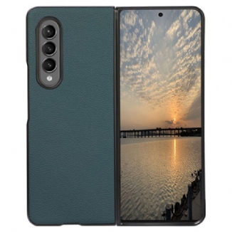 Capa Para Samsung Galaxy Z Fold 4 Couro Falso Efeito Retrô Lichia