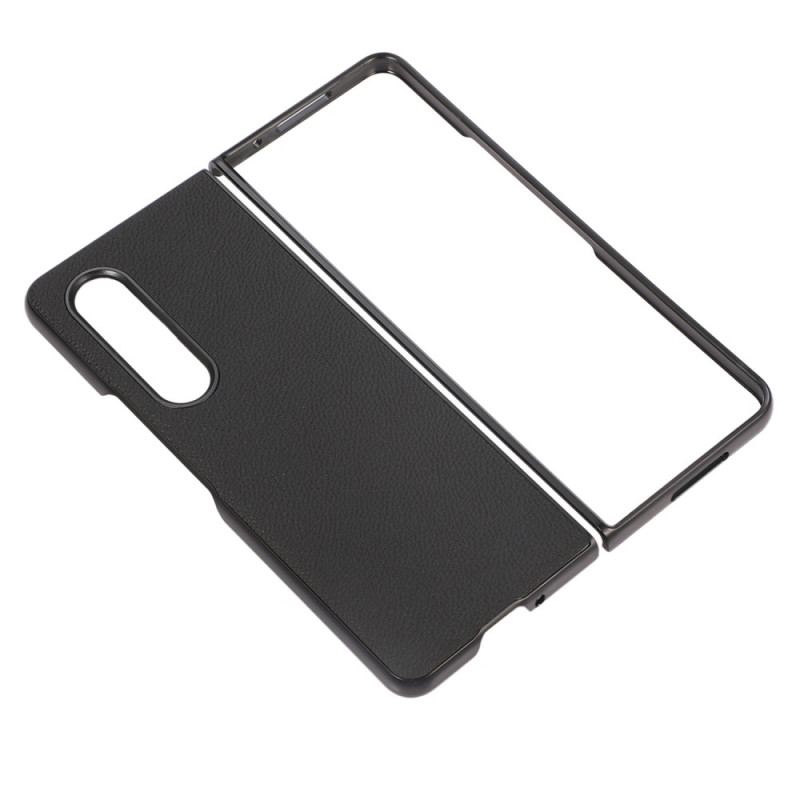 Capa Para Samsung Galaxy Z Fold 4 Couro Falso Efeito Retrô Lichia