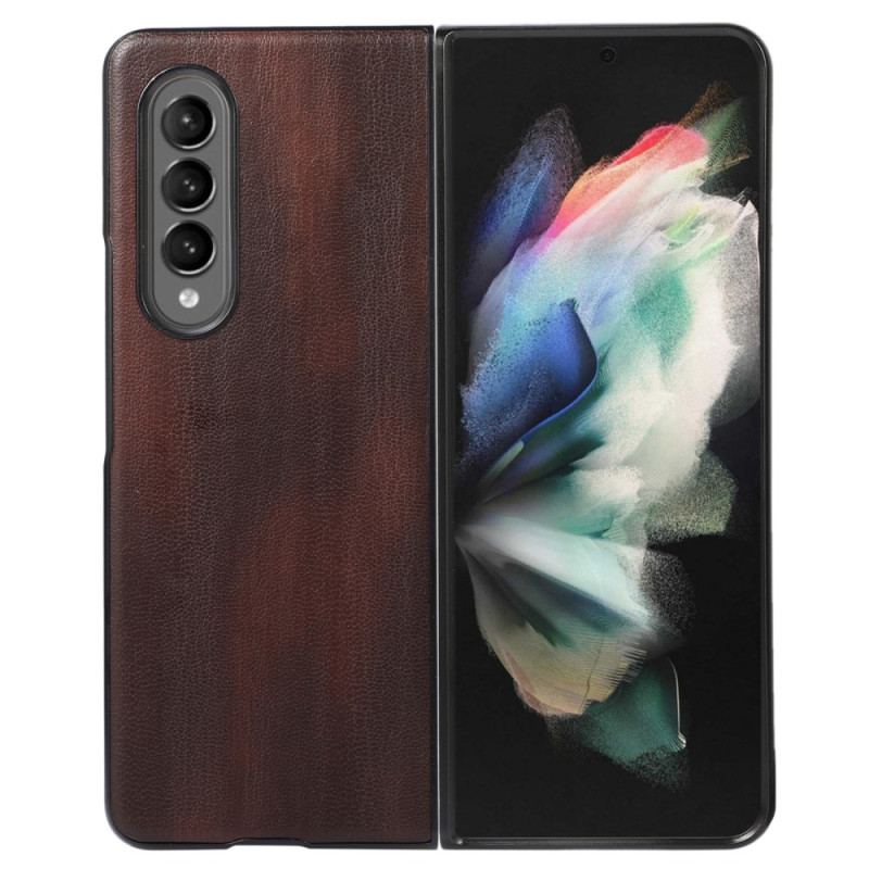 Capa Para Samsung Galaxy Z Fold 4 Couro Falso Envelhecido