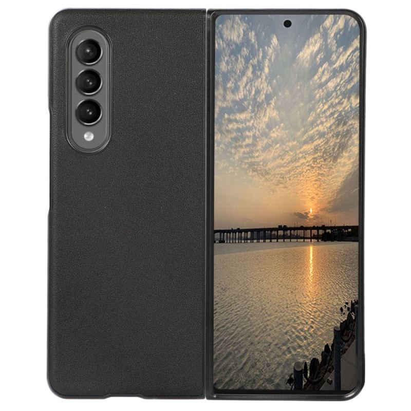 Capa Para Samsung Galaxy Z Fold 4 Couro Genuíno Clássico Revestido