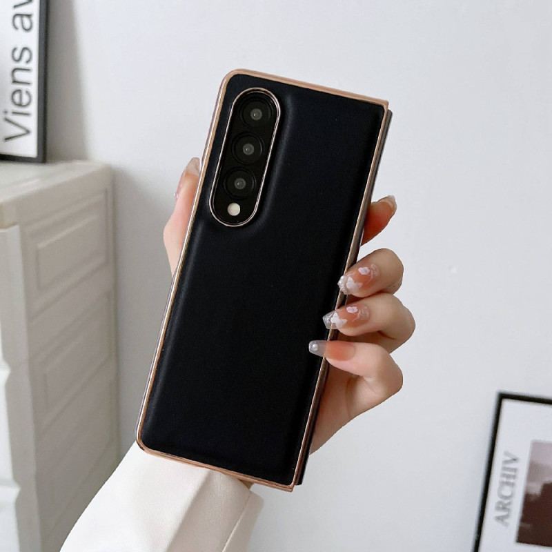 Capa Para Samsung Galaxy Z Fold 4 Couro Sintético Liso Premium