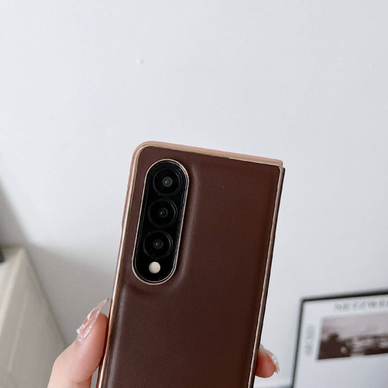 Capa Para Samsung Galaxy Z Fold 4 Couro Sintético Liso Premium