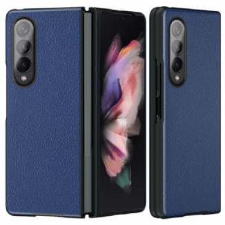 Capa Para Samsung Galaxy Z Fold 4 Couro Sintético Revestido De Lichia