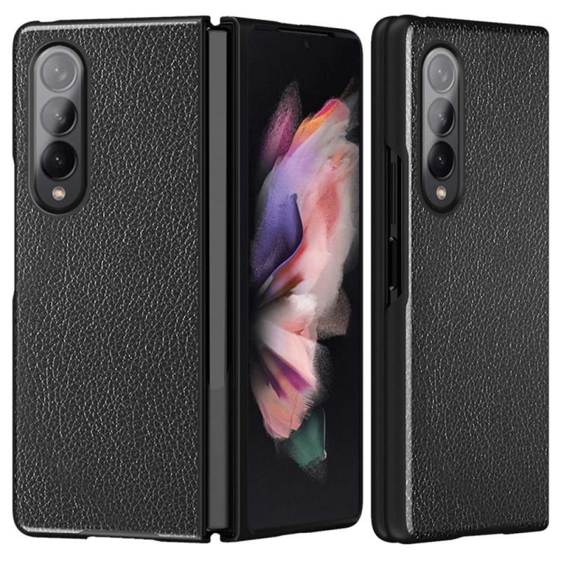 Capa Para Samsung Galaxy Z Fold 4 Couro Sintético Revestido De Lichia