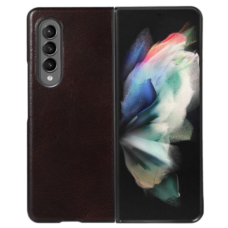 Capa Para Samsung Galaxy Z Fold 4 Couro De Vaca Genuíno Clássico