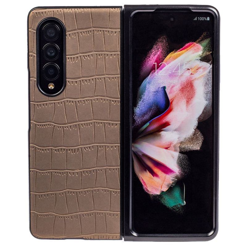 Capa Para Samsung Galaxy Z Fold 4 Crocodilo Em Relevo