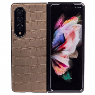 Capa Para Samsung Galaxy Z Fold 4 Crocodilo Em Relevo