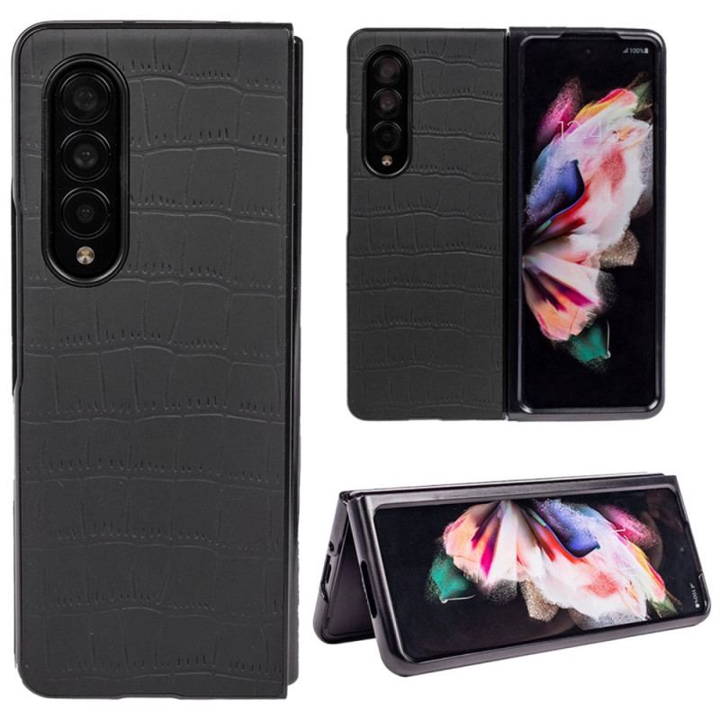 Capa Para Samsung Galaxy Z Fold 4 Crocodilo Em Relevo