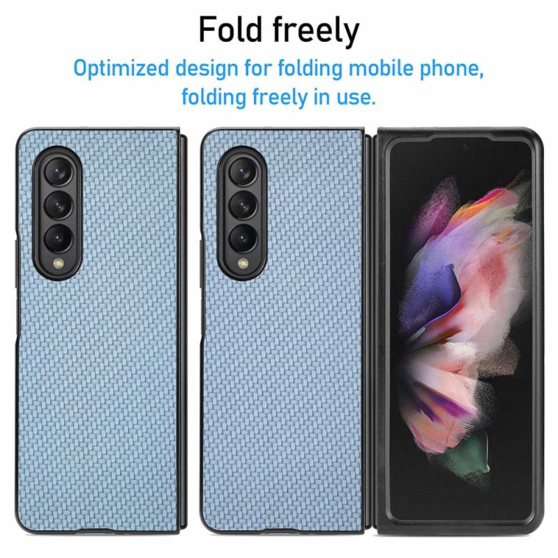 Capa Para Samsung Galaxy Z Fold 4 Fibra De Carbono Com Efeito Tecido