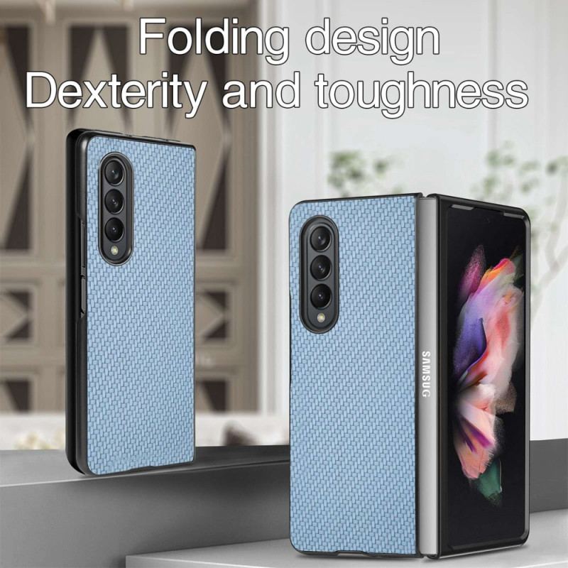 Capa Para Samsung Galaxy Z Fold 4 Fibra De Carbono Com Efeito Tecido