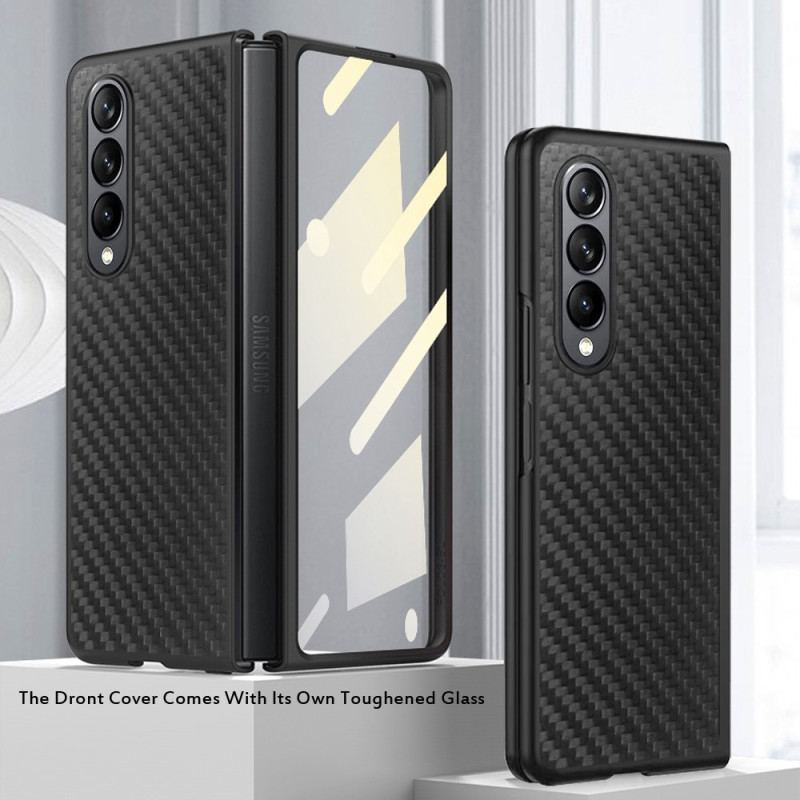 Capa Para Samsung Galaxy Z Fold 4 Fibra De Carbono E Microfibra