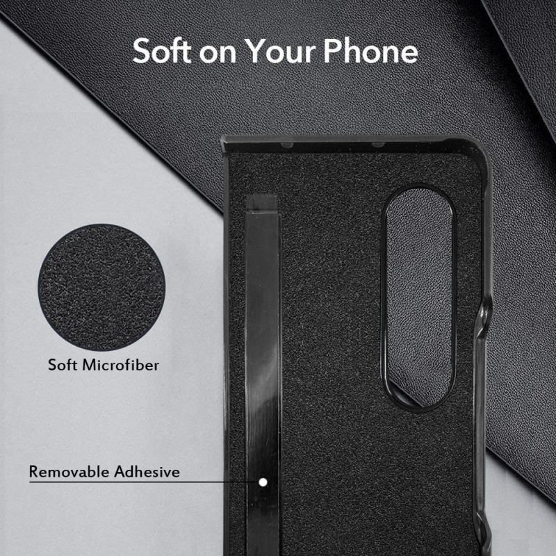 Capa Para Samsung Galaxy Z Fold 4 Fibra De Carbono E Microfibra