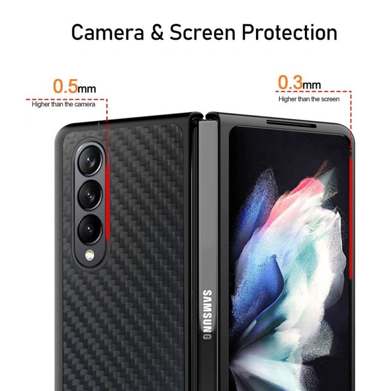 Capa Para Samsung Galaxy Z Fold 4 Fibra De Carbono E Microfibra