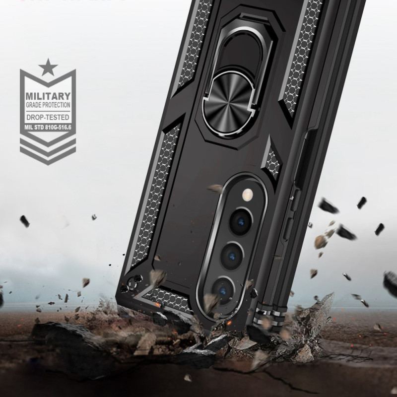 Capa Para Samsung Galaxy Z Fold 4 Grau Militar Com Anel