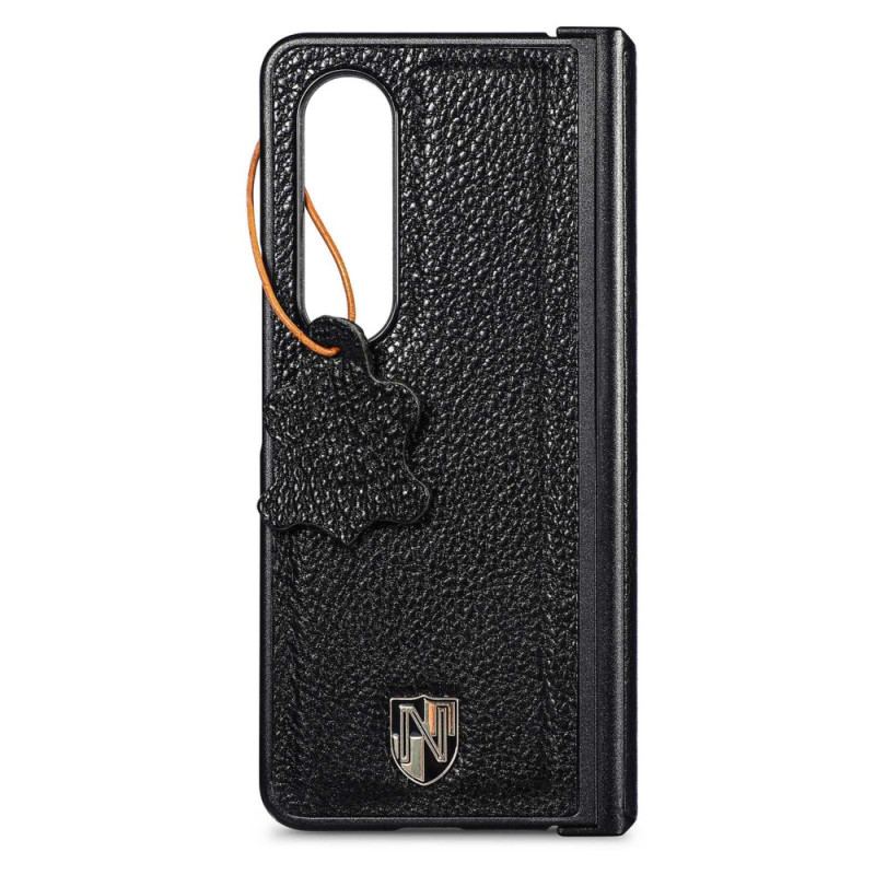 Capa Para Samsung Galaxy Z Fold 4 Patch De Couro Caseneo