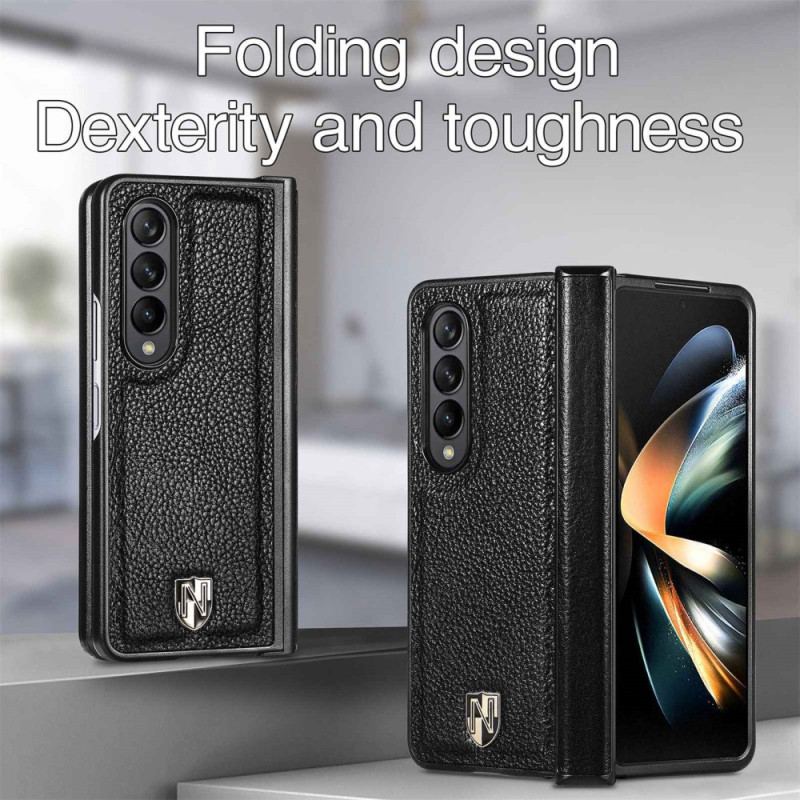 Capa Para Samsung Galaxy Z Fold 4 Patch De Couro Caseneo