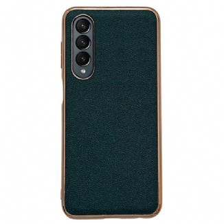 Capa Para Samsung Galaxy Z Fold 4 Pele De Bezerro Falsa