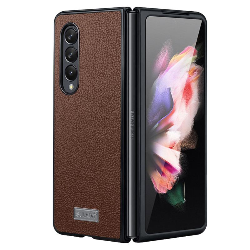 Capa Para Samsung Galaxy Z Fold 4 Sulada Litchi Couro Sintético