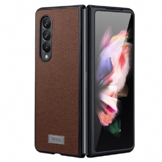 Capa Para Samsung Galaxy Z Fold 4 Sulada Litchi Couro Sintético