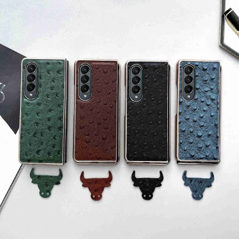 Capa Para Samsung Galaxy Z Fold 4 Textura De Avestruz