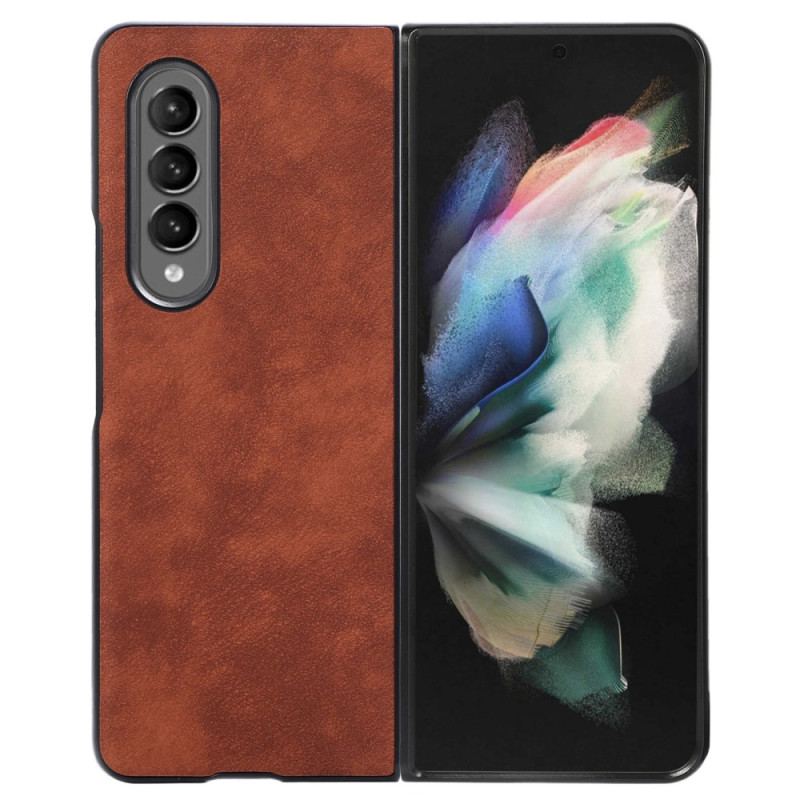 Capa Para Samsung Galaxy Z Fold 4 Textura De Pele De Couro Sintético