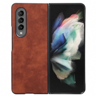 Capa Para Samsung Galaxy Z Fold 4 Textura De Pele De Couro Sintético