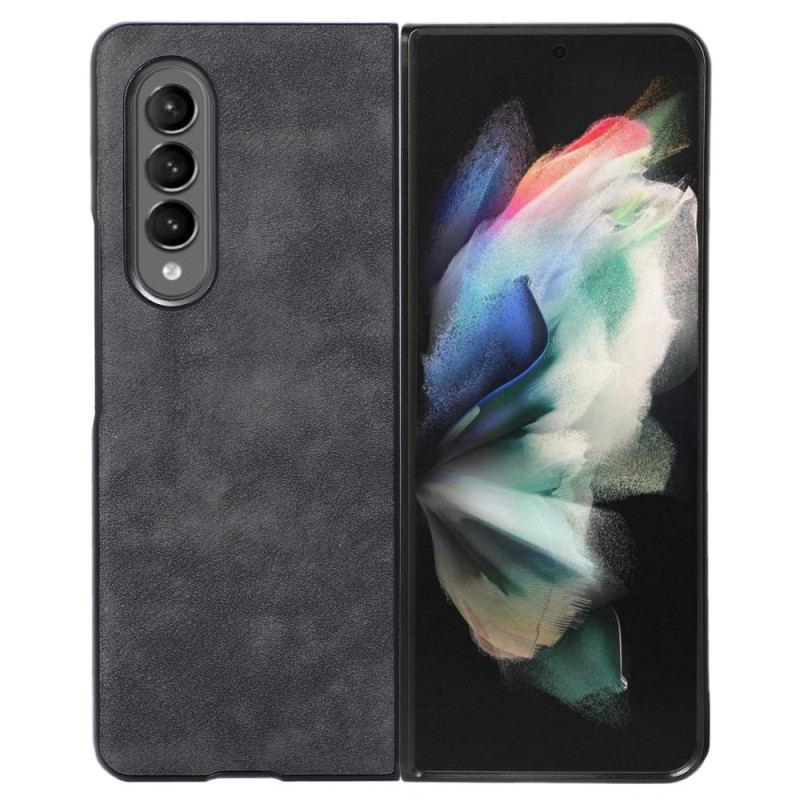 Capa Para Samsung Galaxy Z Fold 4 Textura De Pele De Couro Sintético