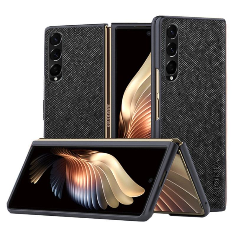 Capa Para Samsung Galaxy Z Fold 4 Textura Tecida De Couro Sintético Aioria