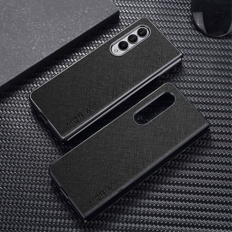 Capa Para Samsung Galaxy Z Fold 4 Textura Tecida De Couro Sintético Aioria