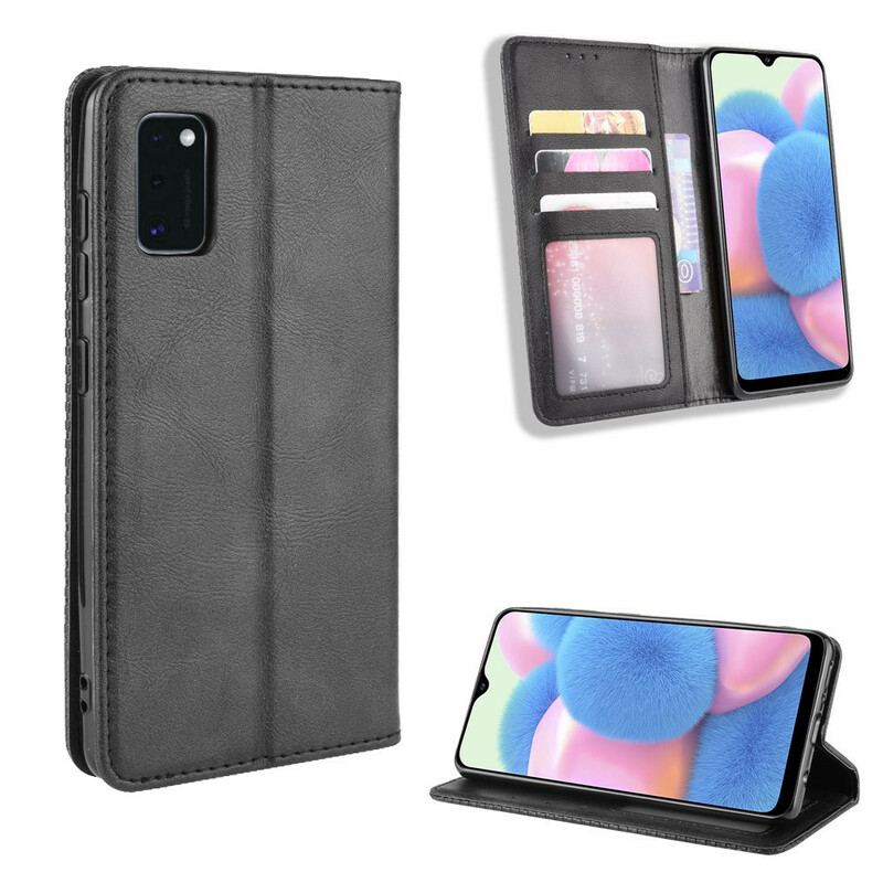 Capa De Celular Para Samsung Galaxy A41 Flip Efeito Couro Vintage Estilizado