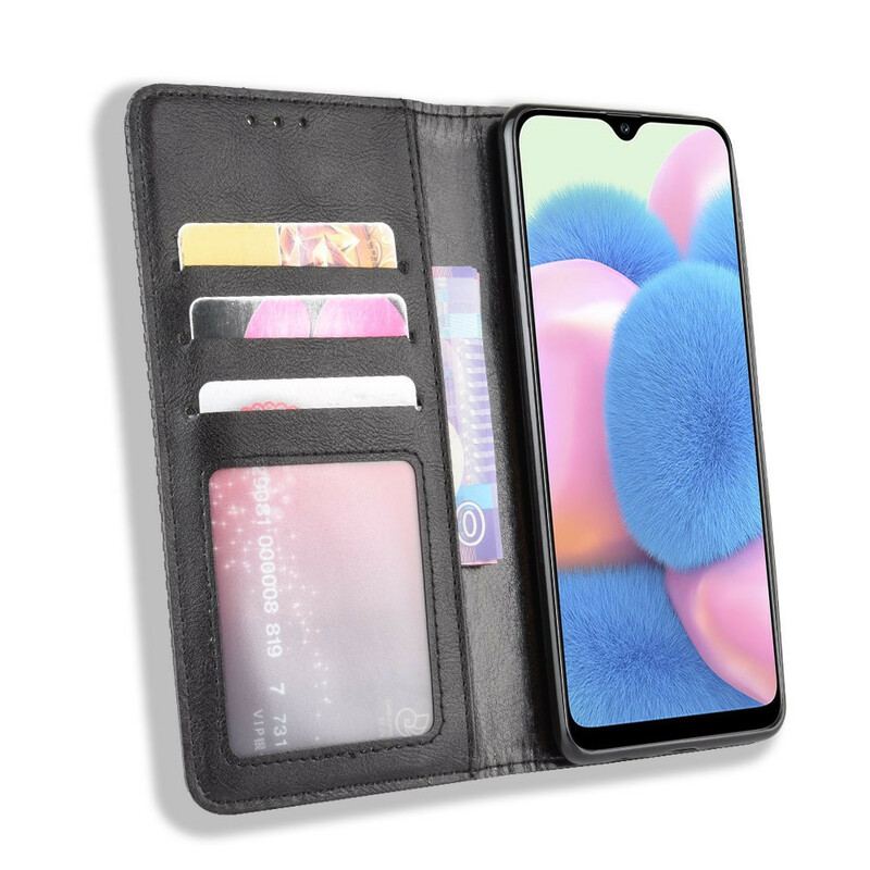 Capa De Celular Para Samsung Galaxy A41 Flip Efeito Couro Vintage Estilizado