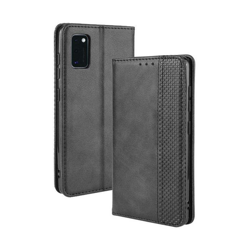 Capa De Celular Para Samsung Galaxy A41 Flip Efeito Couro Vintage Estilizado