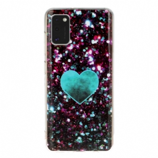 Capa De Celular Para Samsung Galaxy A41 Glitter Mármore