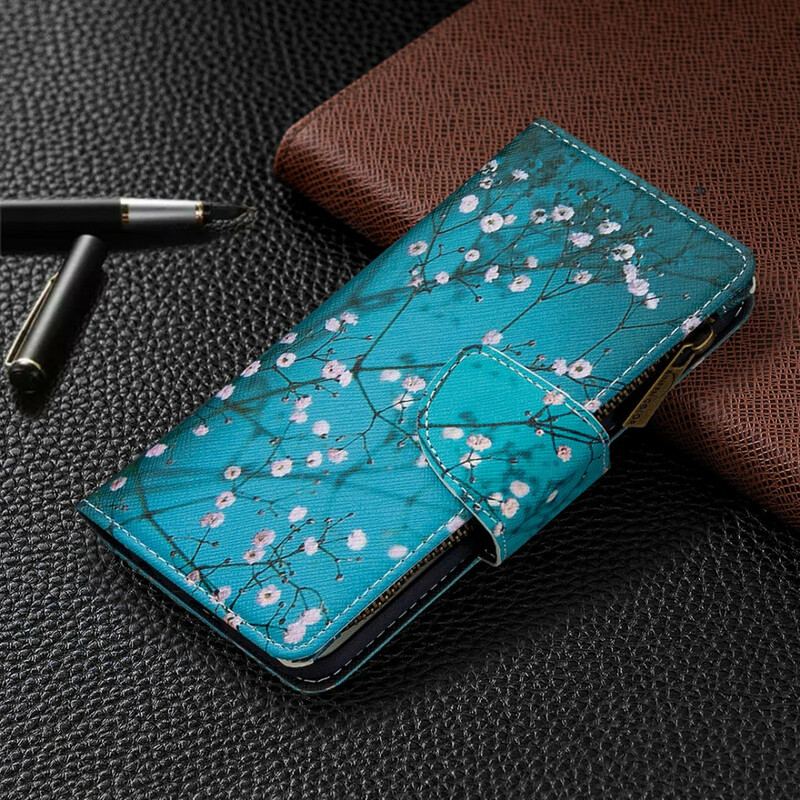 Capa De Couro Para Samsung Galaxy A41 Bolso De Árvore Com Zíper