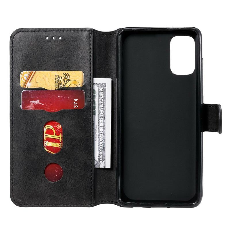 Capa De Couro Para Samsung Galaxy A41 Cor Efeito Couro