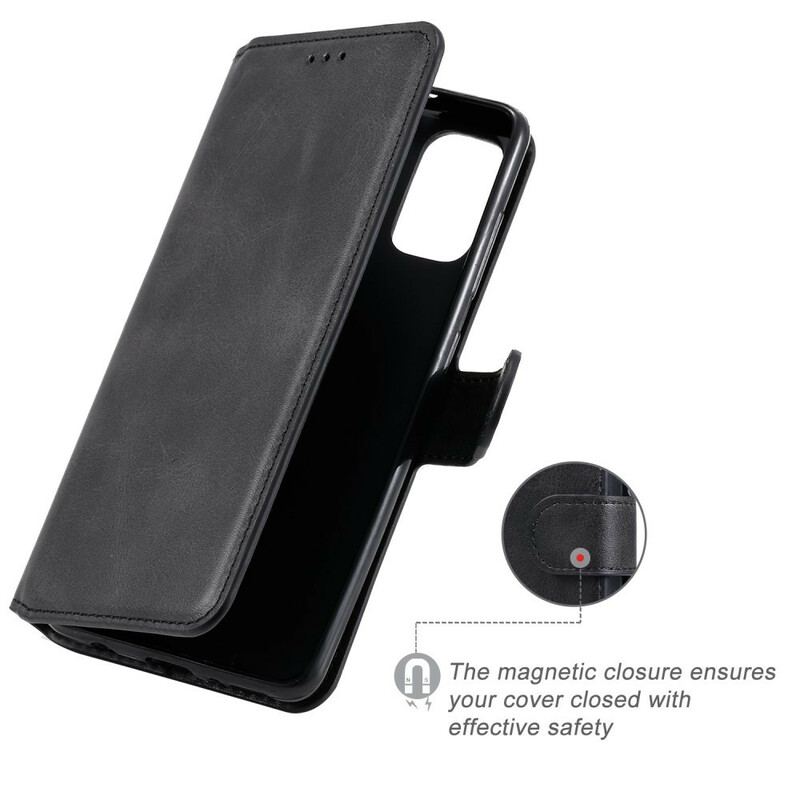 Capa De Couro Para Samsung Galaxy A41 Cor Efeito Couro