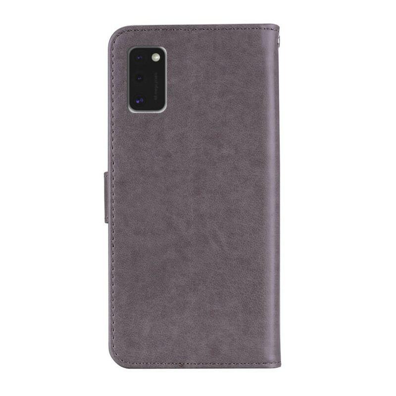 Capa De Couro Para Samsung Galaxy A41 Coruja Mandala E Charme