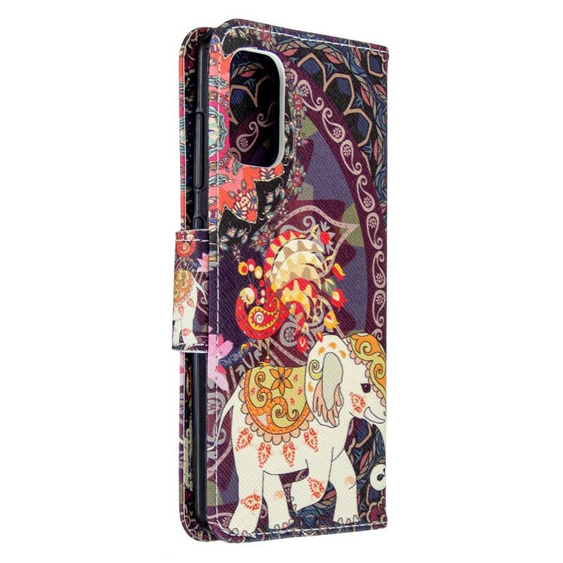 Capa De Couro Para Samsung Galaxy A41 Elefante Indiano