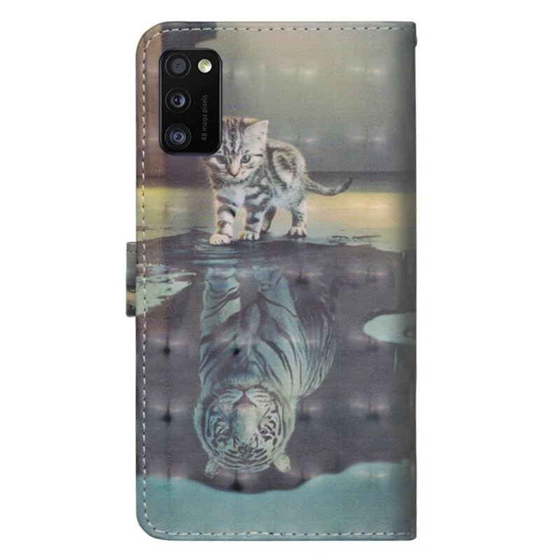 Capa De Couro Para Samsung Galaxy A41 Ernesto O Tigre